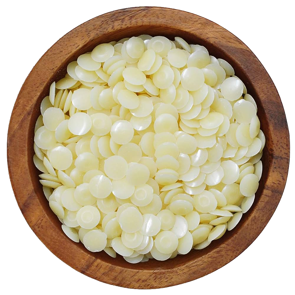 Janus pellets in a wooden bowl